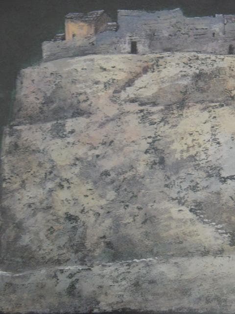 津田直樹、【海沿いの家】、希少な額装用画集より、状態良好、新品額装