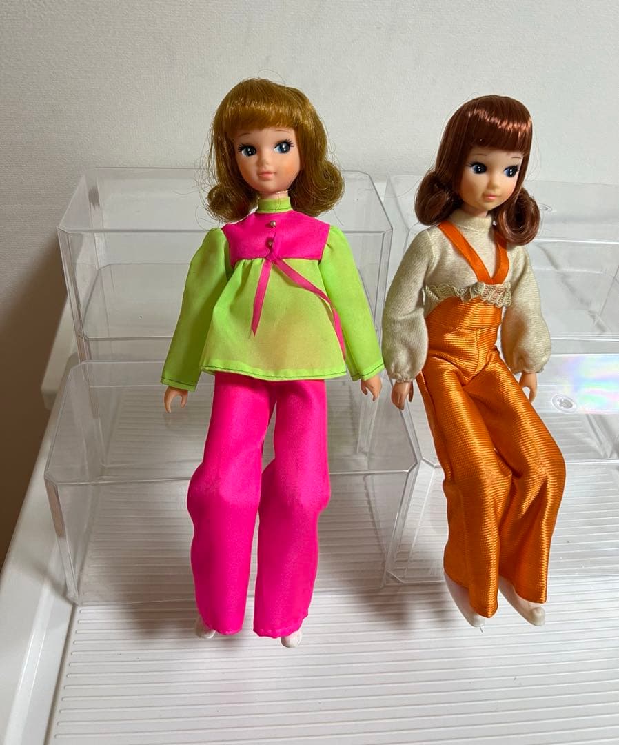 サイクリングユッコちゃんのお人形、オレンジの洋服、昭和レトロ