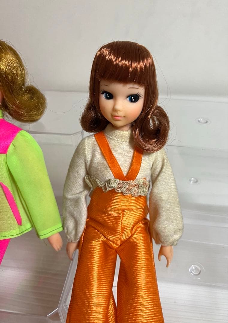 サイクリングユッコちゃんのお人形、オレンジの洋服、昭和レトロ