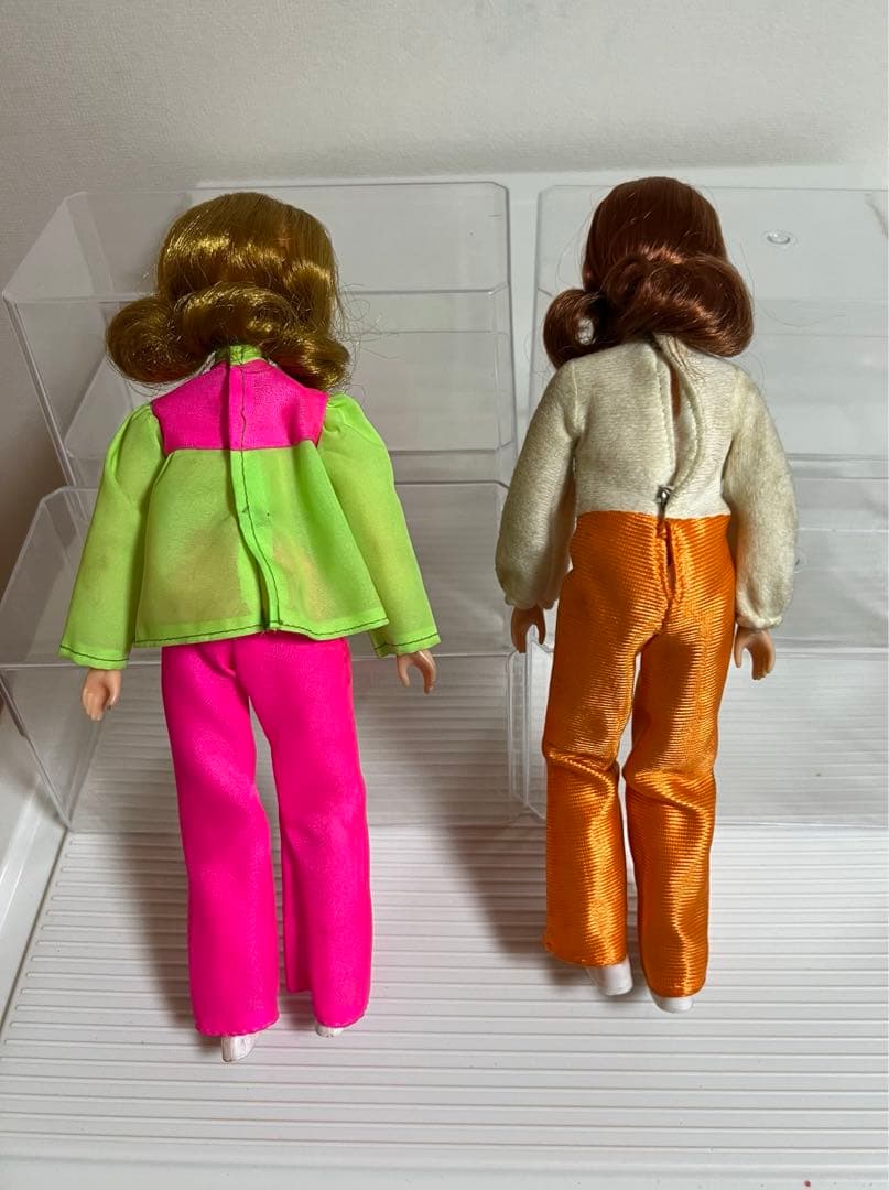 サイクリングユッコちゃんのお人形、オレンジの洋服、昭和レトロ