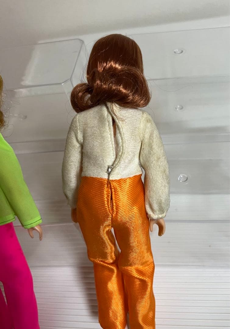 サイクリングユッコちゃんのお人形、オレンジの洋服、昭和レトロ