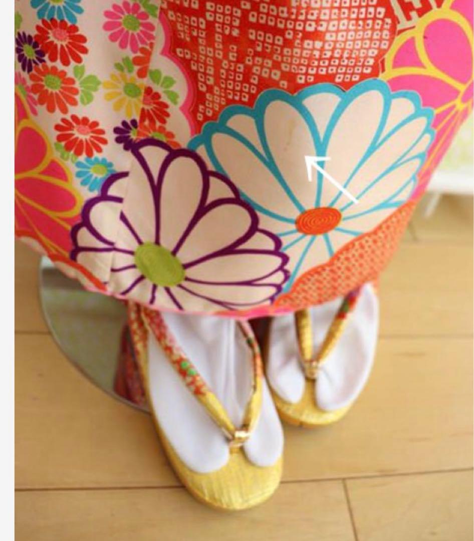 七五三 ３歳 アンティーク 菊丸紋着物 ベルベットの被布セット