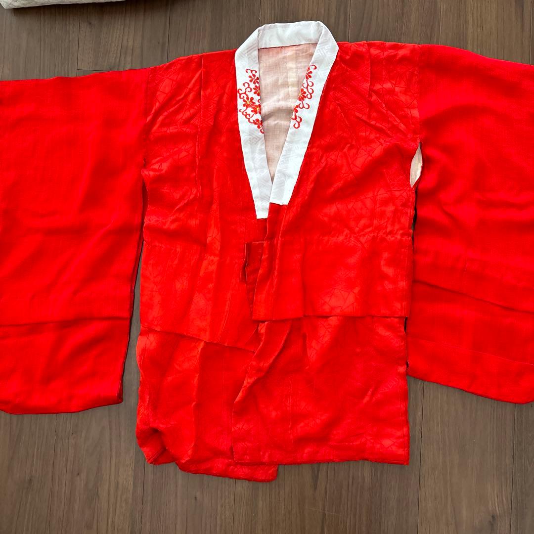 七五三 ３歳 アンティーク 菊丸紋着物 ベルベットの被布セット