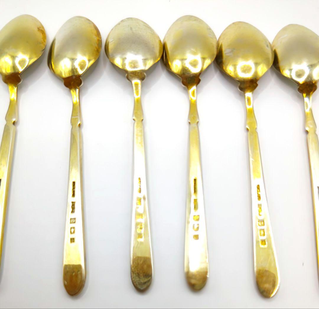 英国ヴィンテージ☆イギリス スターリングシルバー☆スプーン6本セット