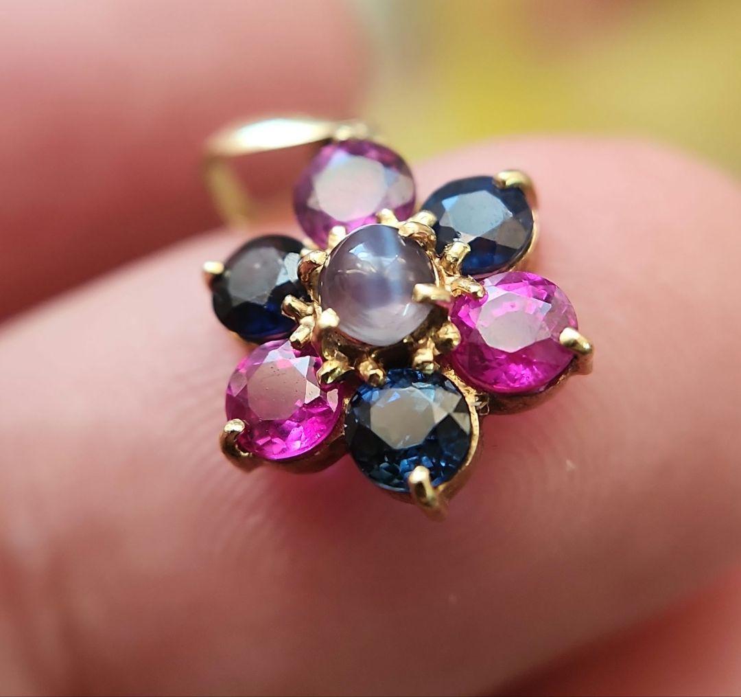 非加熱天然アレキサンドライトキャッツアイK18 ネックレストップ 0.252ct