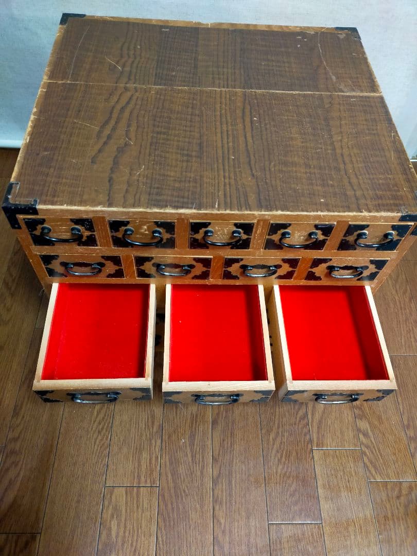 昭和レトロ　薬棚 収納 小分け 小物入れ 小箪笥 裁縫箱 薬箱 アンティーク棚