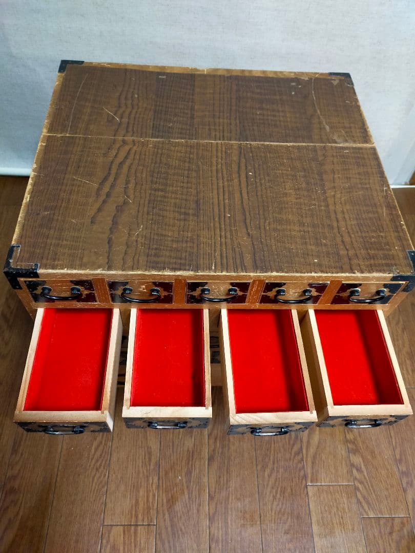 昭和レトロ　薬棚 収納 小分け 小物入れ 小箪笥 裁縫箱 薬箱 アンティーク棚