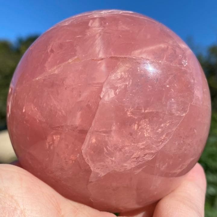 （rose3）極上高品質スターディープローズクォーツ 73㎜丸玉スフィア