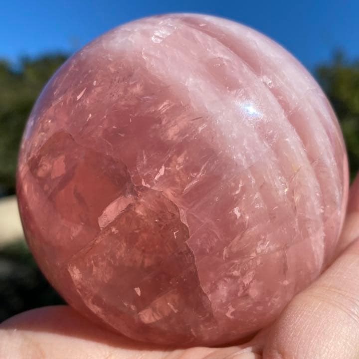 （rose3）極上高品質スターディープローズクォーツ 73㎜丸玉スフィア