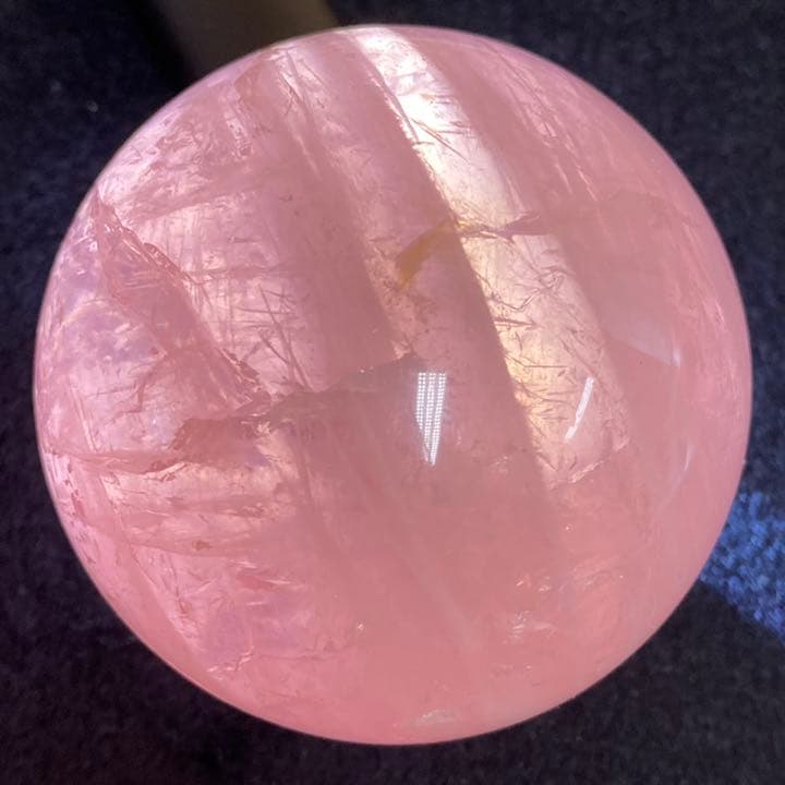 （rose3）極上高品質スターディープローズクォーツ 73㎜丸玉スフィア