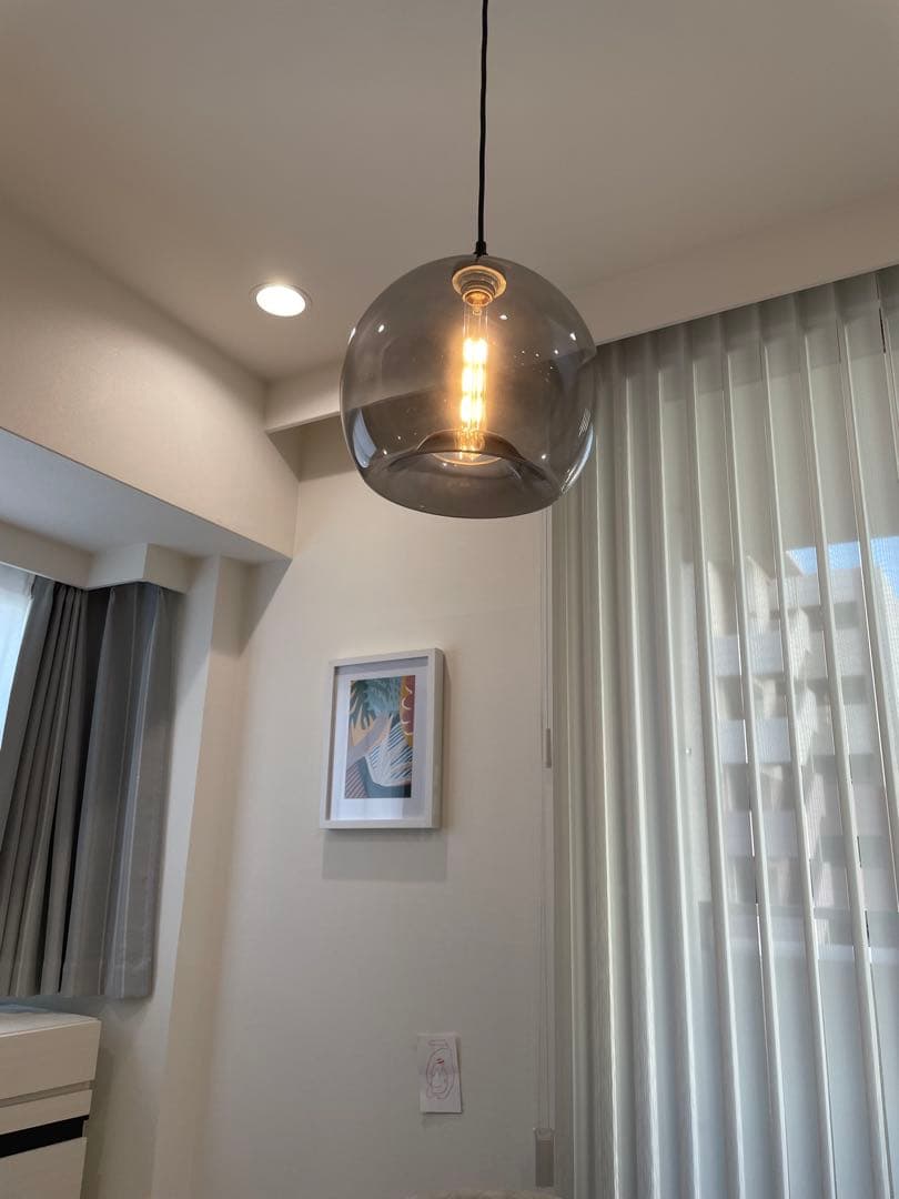 グレーグラスペンダントシェード ラウンド