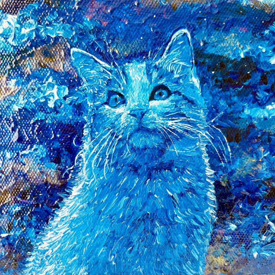 猫の絵 絵画 原画 油絵風アクリル画 ペット似顔絵 painting - メルカリ