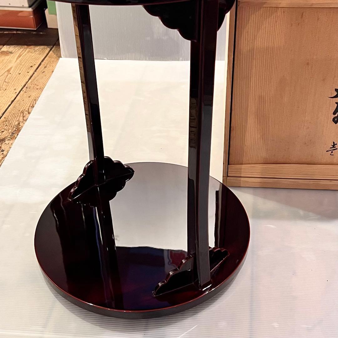 美品　茶道具 塗師　茶平一斎造　丸棚 輪島塗 溜塗 寿棚 共箱
