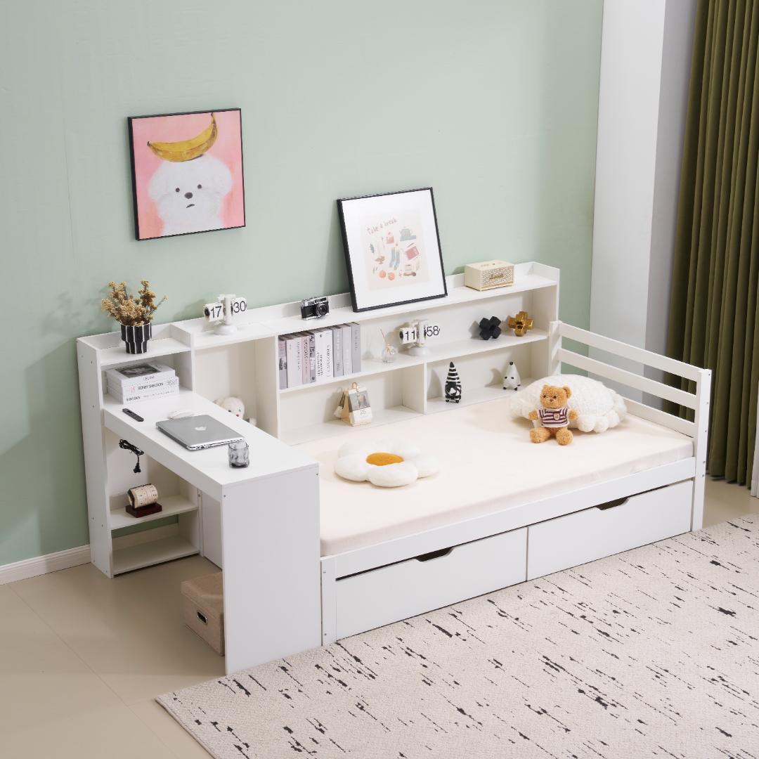 システムベッド 頑丈 階段 天然木 パイン材 収納　引き出し コンセント付き