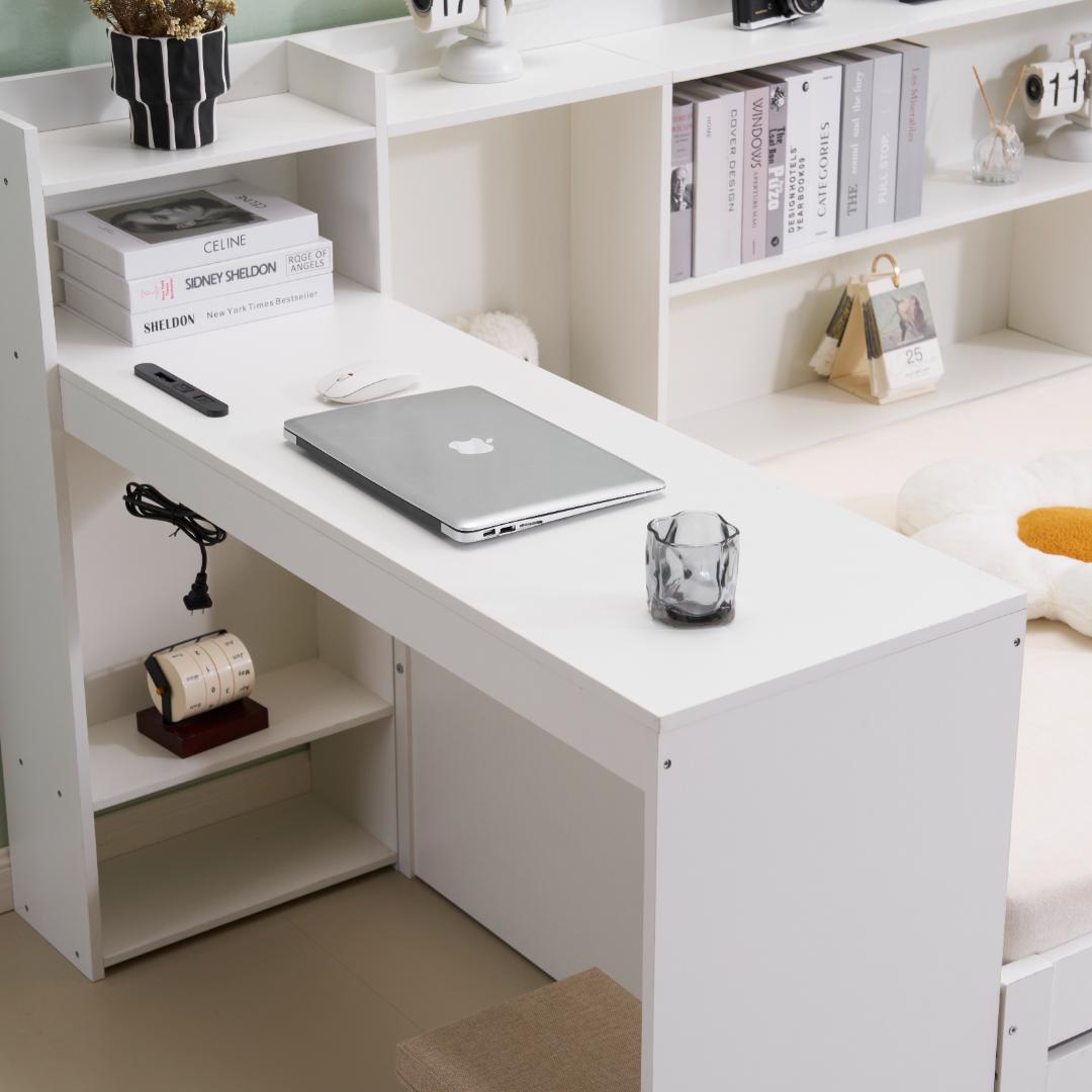 システムベッド 頑丈 階段 天然木 パイン材 収納　引き出し コンセント付き