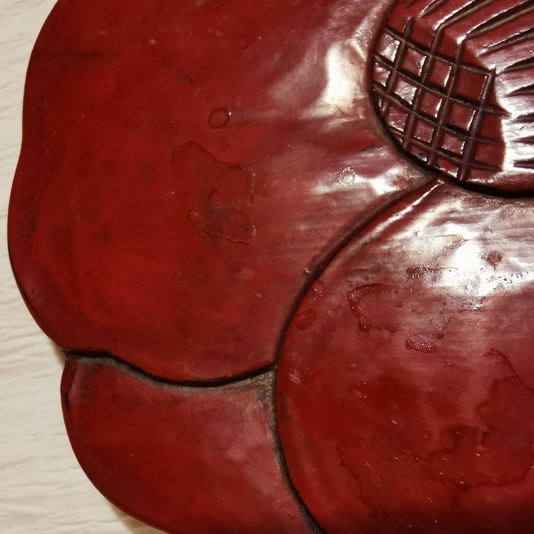 鎌倉彫　くずし皿　椿　椿堂　漆