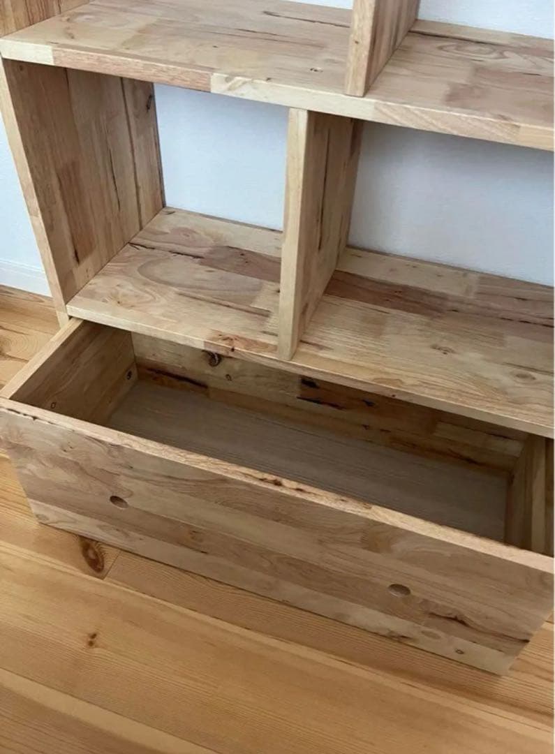 美品　三角屋根　シェルフ本棚　収納棚オープンシェルフ　子ども部屋　ナチュラル木製