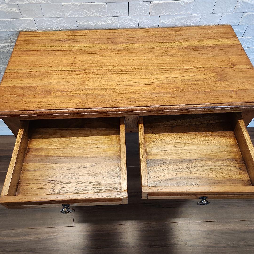 チーク 無垢材 アンティーク風 猫脚 コンソールテーブル