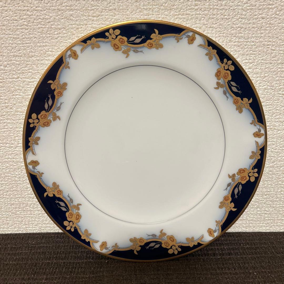 大倉陶園　瑠璃金彩薔薇　デザートプレート　20cm