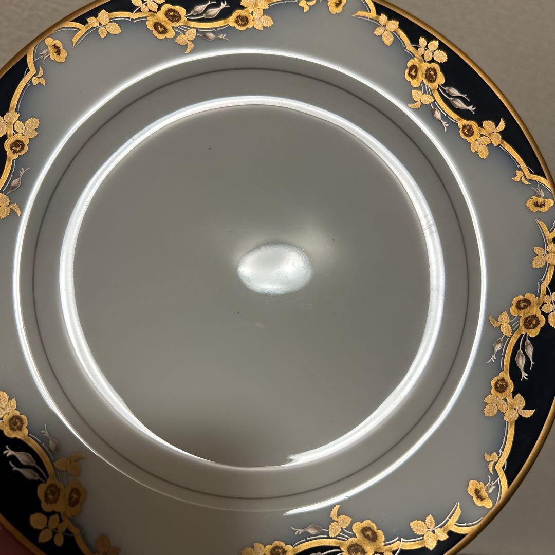 大倉陶園　瑠璃金彩薔薇　デザートプレート　20cm