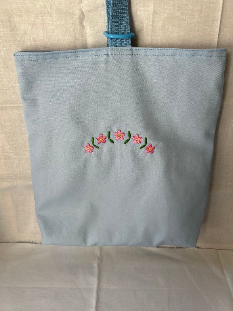 入学入園 刺繍入り レッスンバック 5点セット 花のガーランド 色変