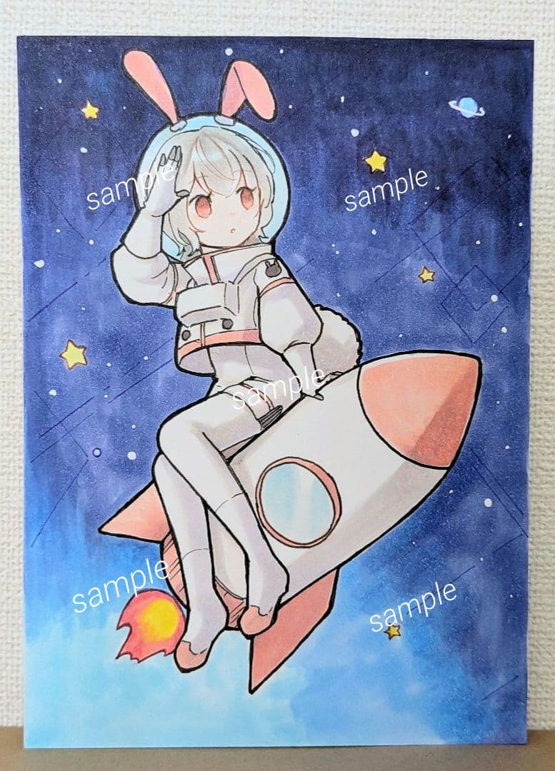 こ*む様 51 オリジナルイラスト コピック 手描き アナログ 原画 うさぎ