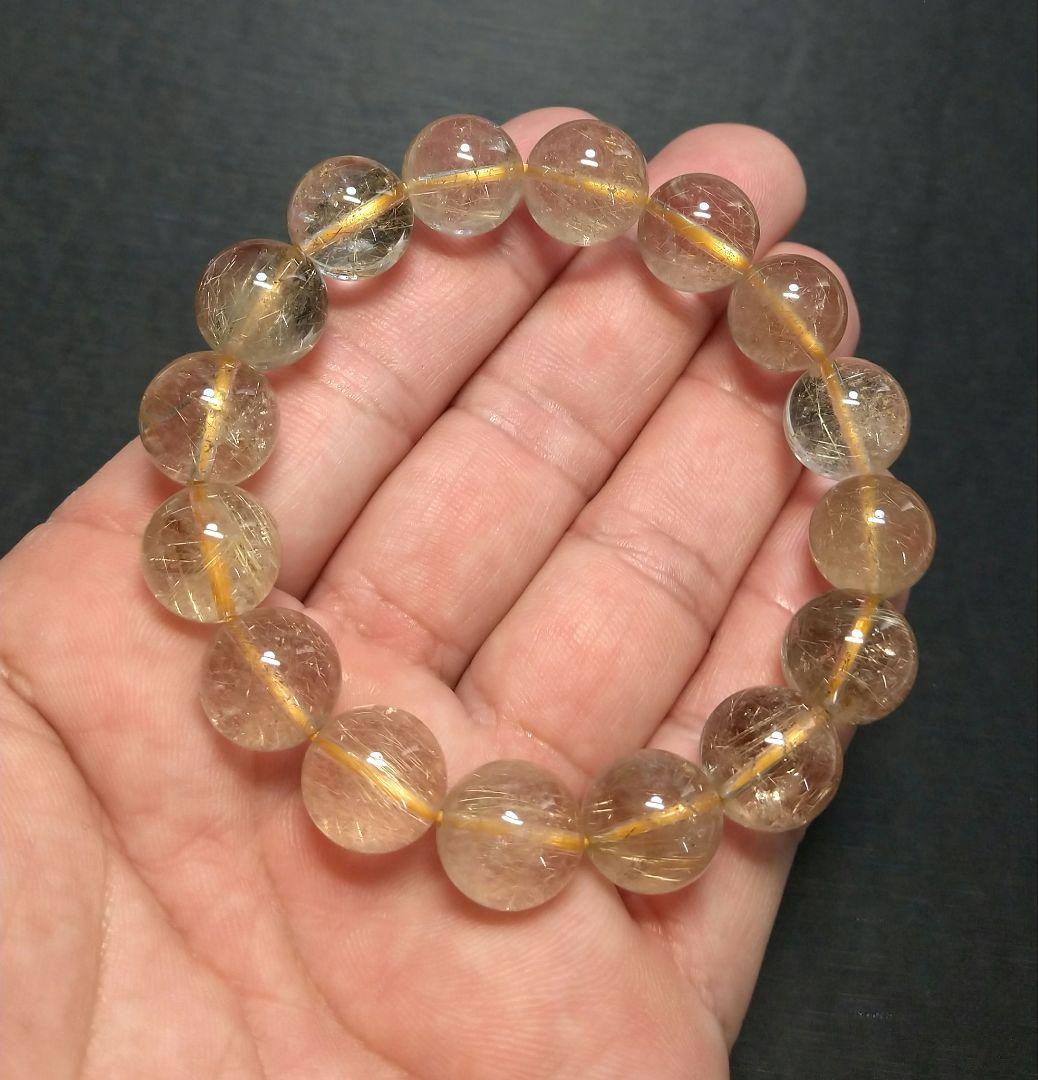 【お買い得】ゴールドルチルクォーツ　１３㎜　ブレスレット　特価