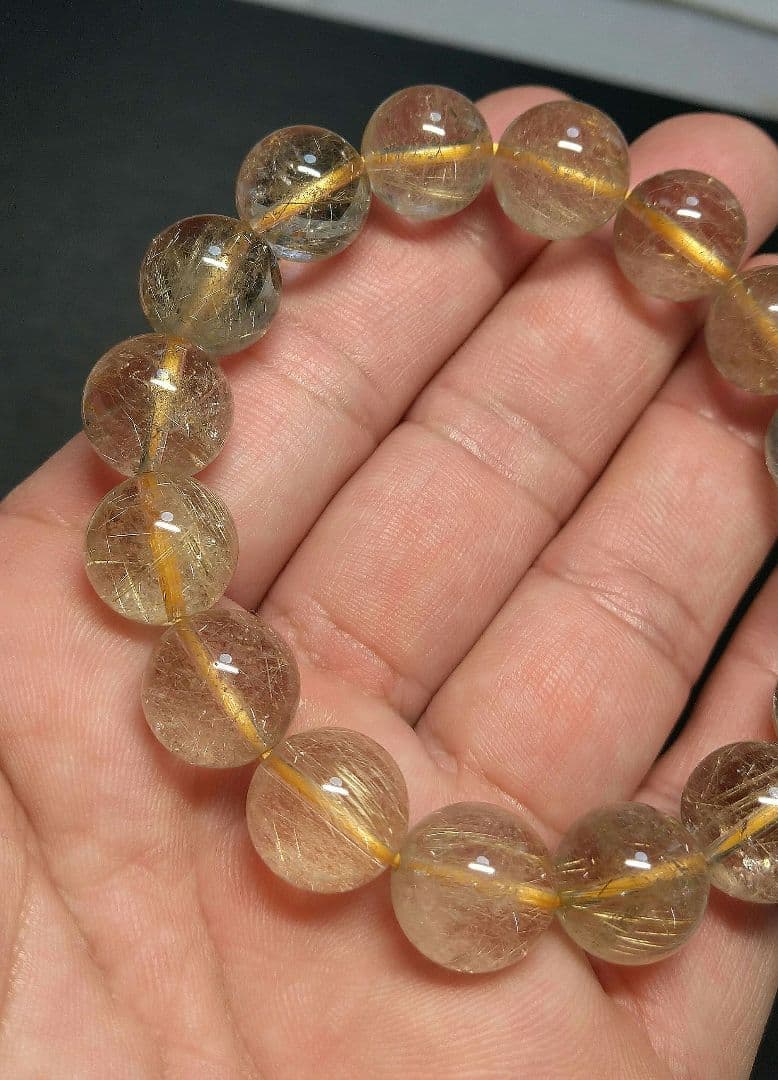 【お買い得】ゴールドルチルクォーツ　１３㎜　ブレスレット　特価