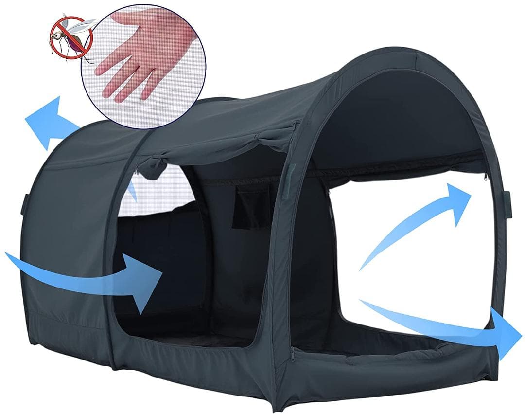 Leedor ベッドテント ドリームテント ブラック フル 190x99cm