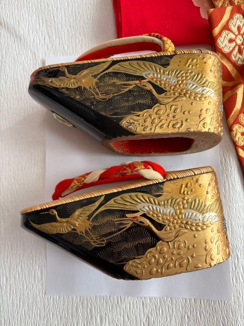 七五三に♡赤 着物 舞妓さん だらり帯 セット 七歳