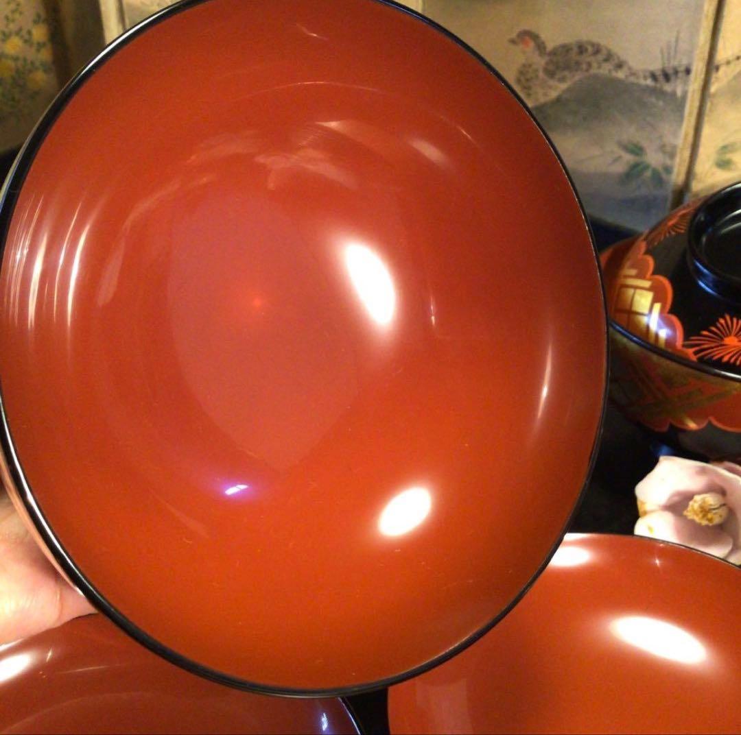 A1062 木製漆器 懐石道具 秀衡塗 椀 （丸三漆器）5客箸 5膳 揃え