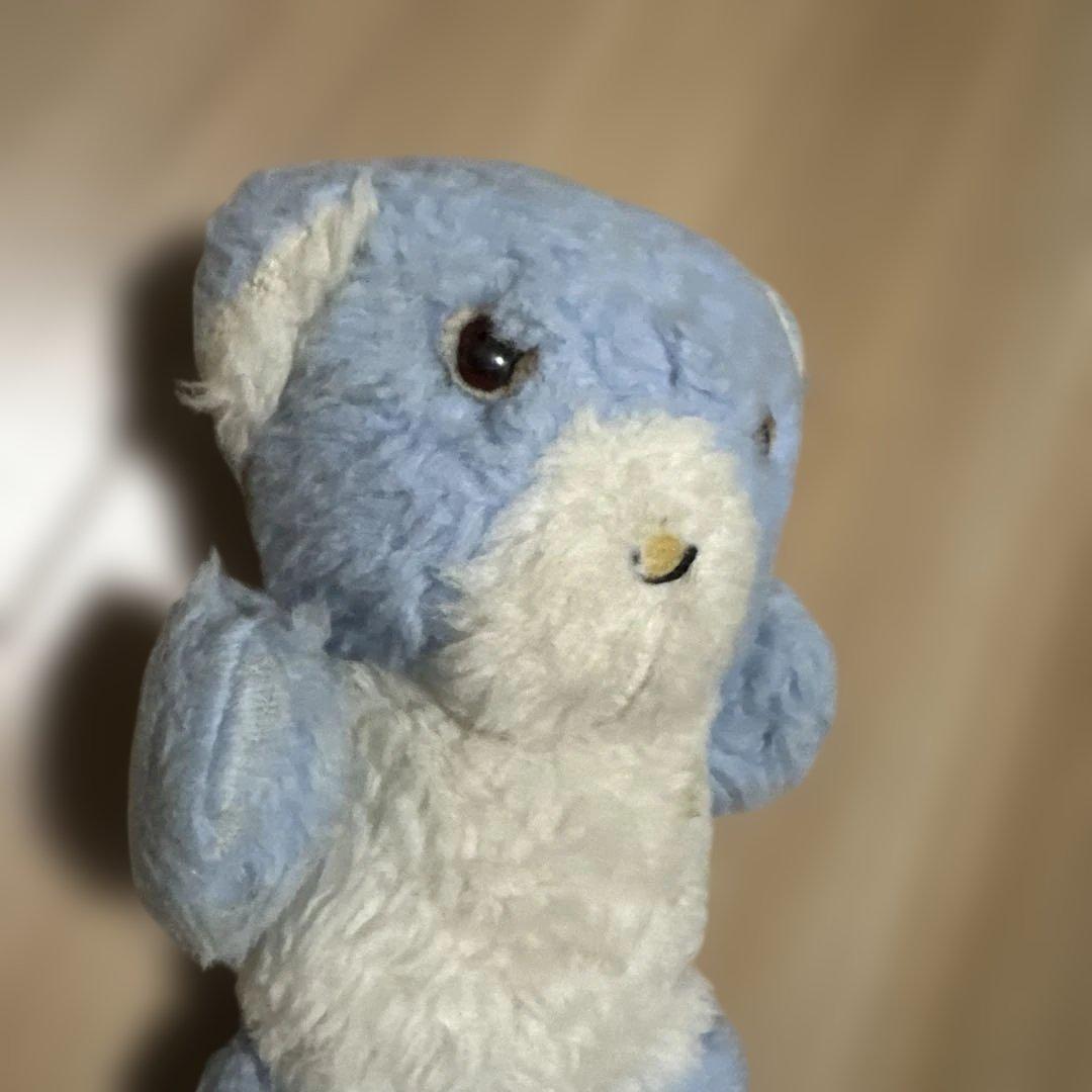 レア　アンティーク　ぬいぐるみ　ブルーベア　クマmade in BRITAIN