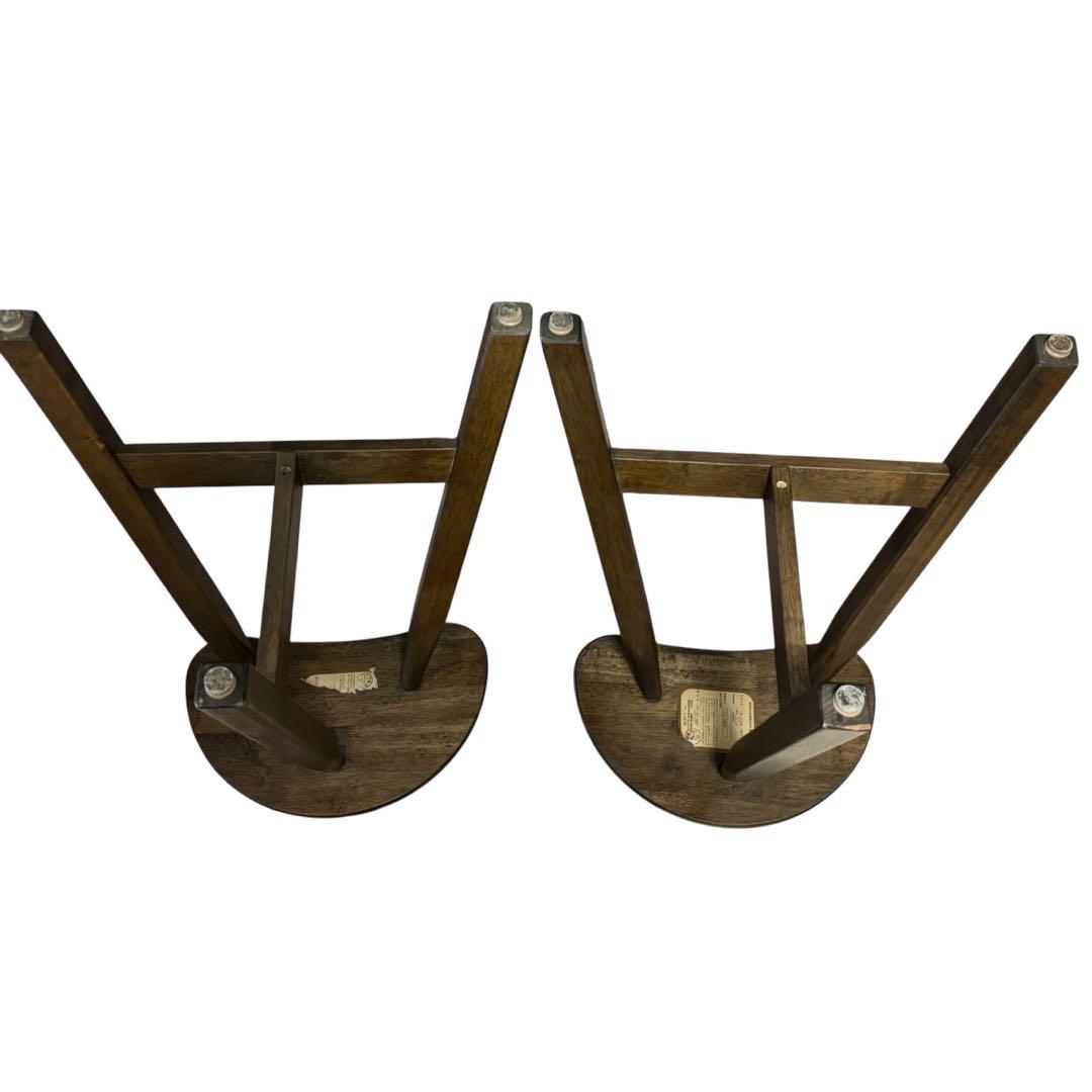 VILLAGE 天然木無垢材 ハイスツール 椅子 2セット