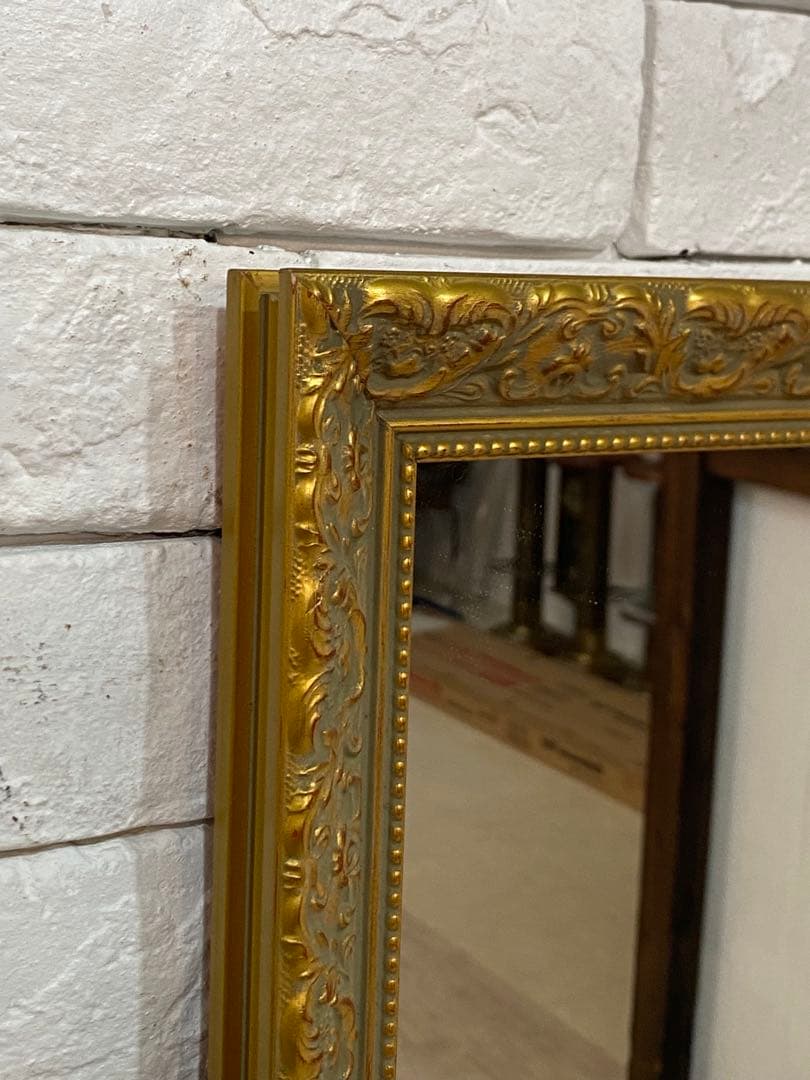 【ちぇる】高級　アンティーク　ゴールド　フレーム　ミラー　鏡
