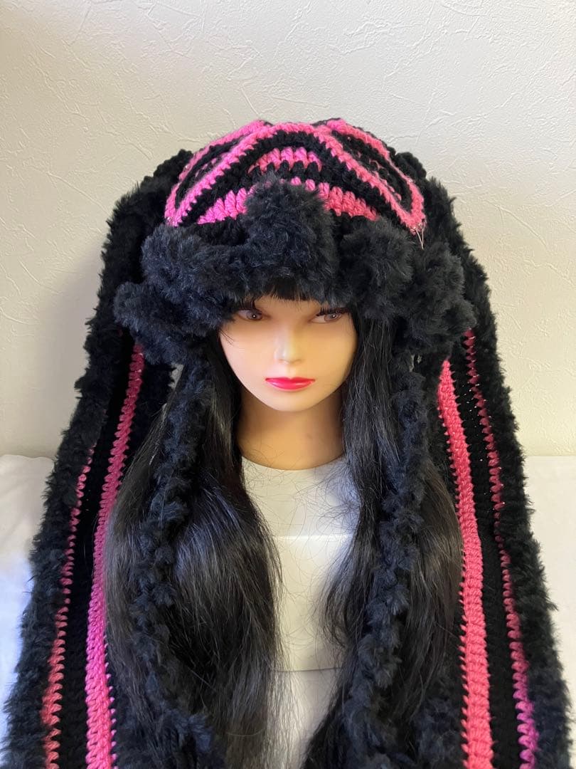 うさ耳ニット帽　ネコ耳ニット帽　パンク　ゴスロリ　y2k 地雷系　サブカル　☺︎