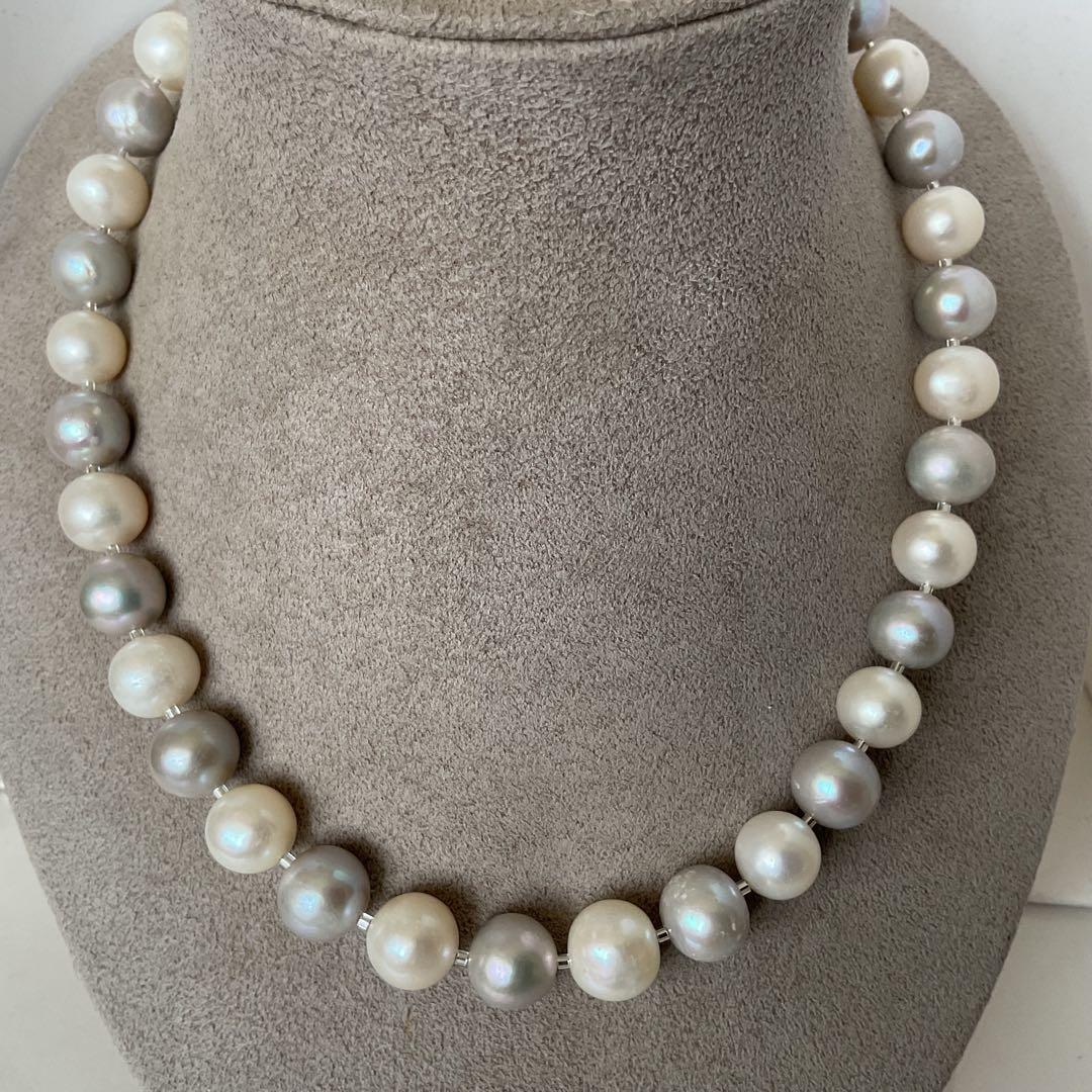 【淡水本真珠★バロック★シルバー★パールネックレス★ハンドメイド★ネックレス】