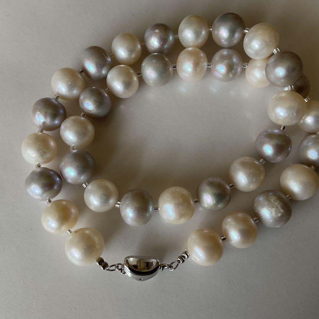 【淡水本真珠★バロック★シルバー★パールネックレス★ハンドメイド★ネックレス】
