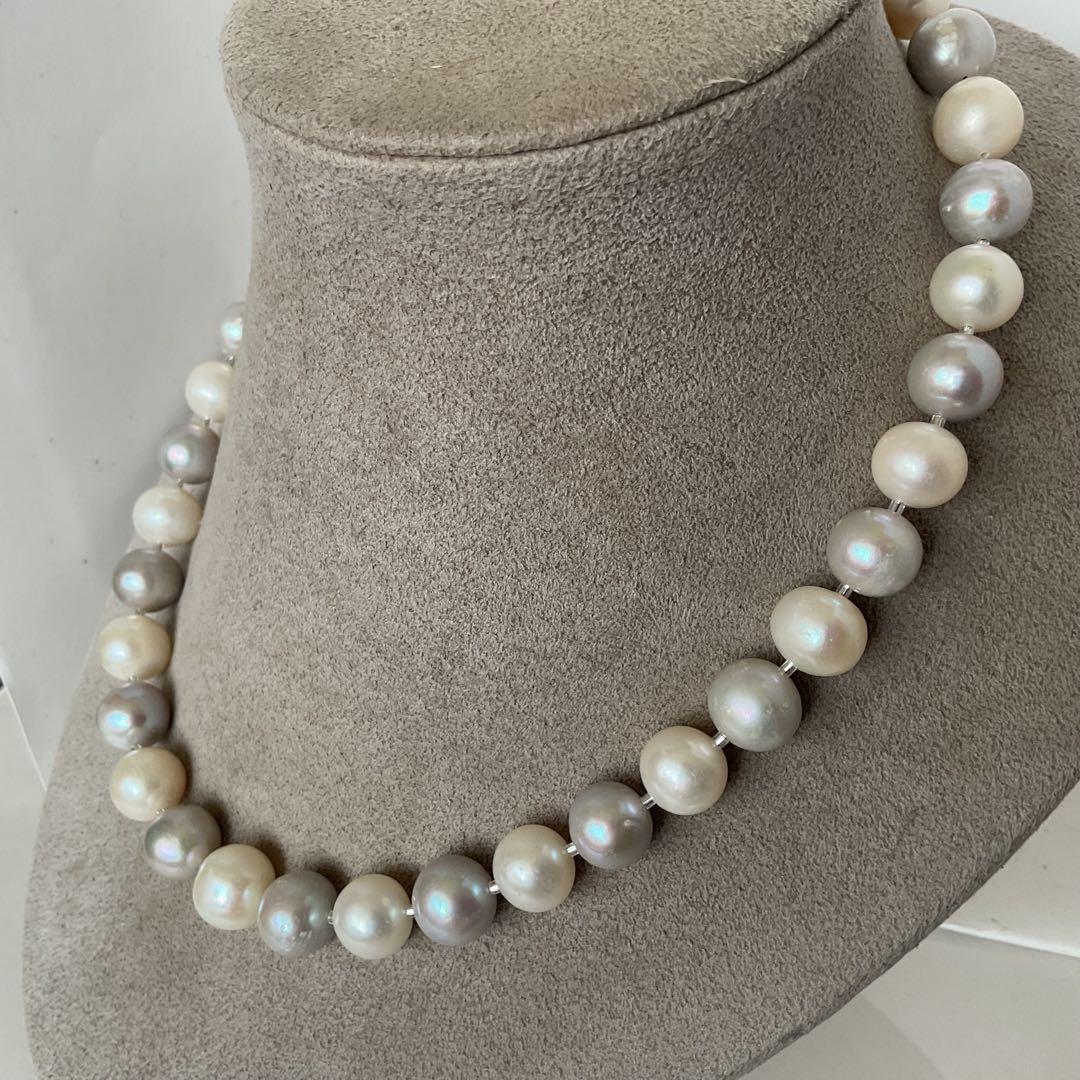【淡水本真珠★バロック★シルバー★パールネックレス★ハンドメイド★ネックレス】