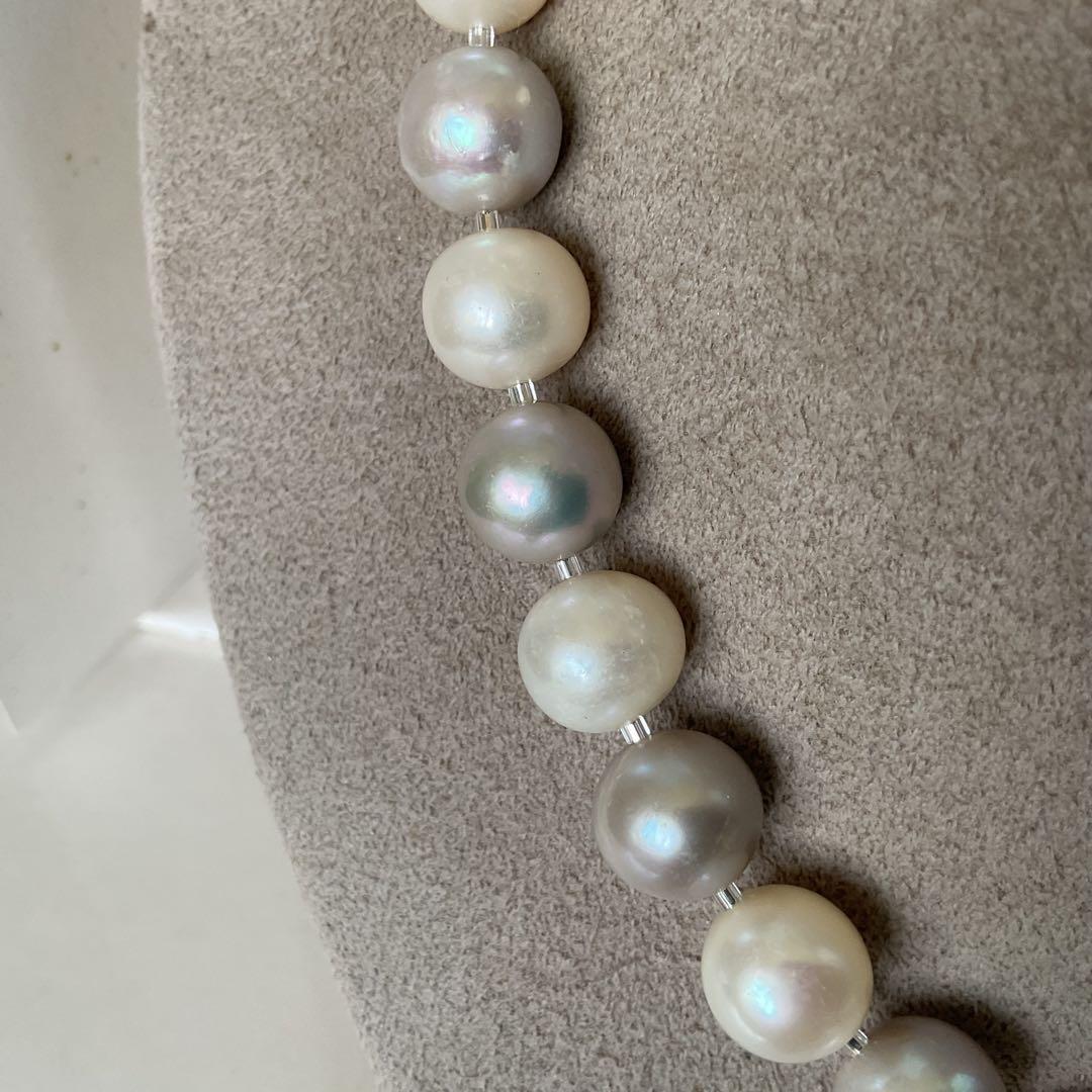【淡水本真珠★バロック★シルバー★パールネックレス★ハンドメイド★ネックレス】