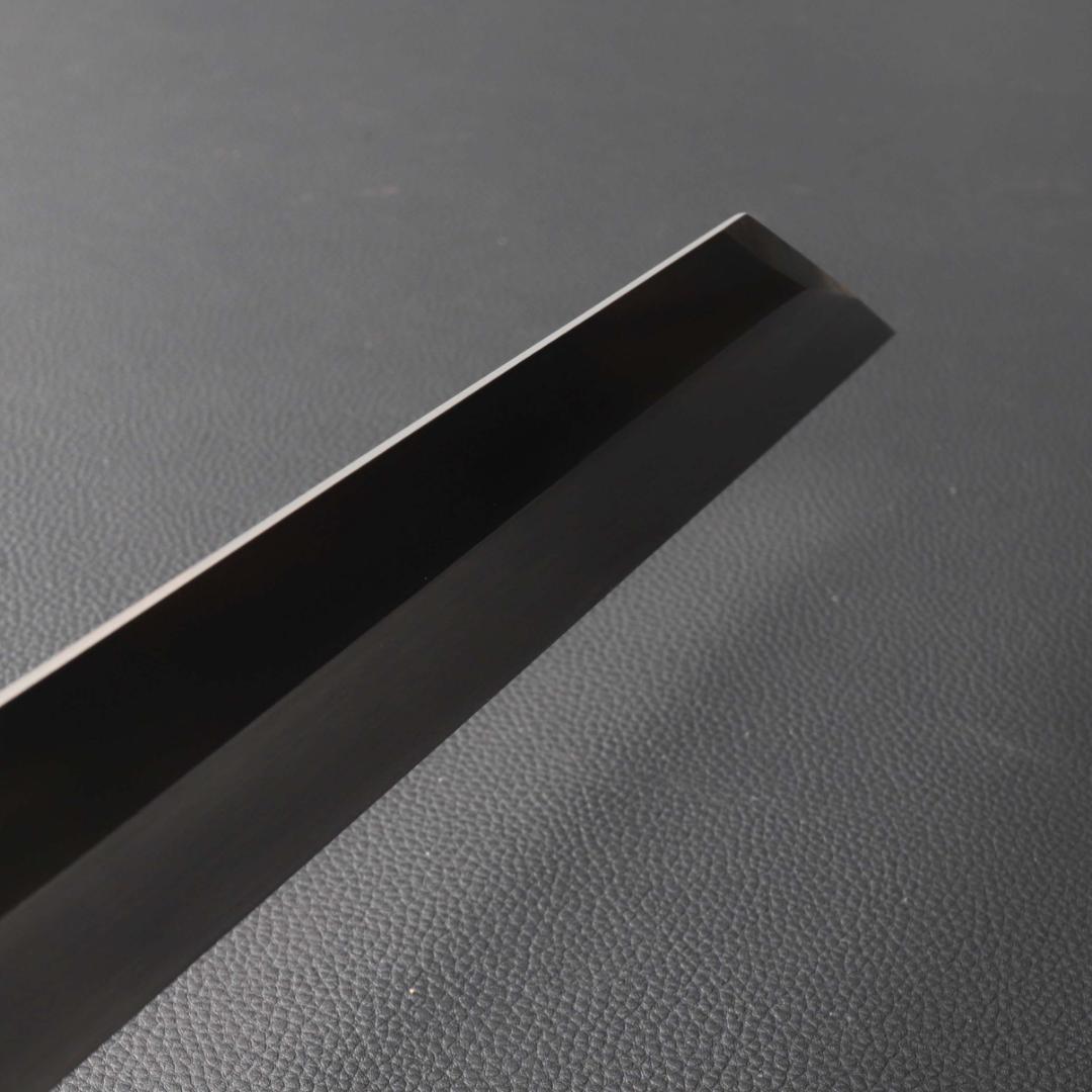 10270 極薄ムキモノ包丁 8寸 刺身包丁 和包丁 黒檀黒水牛白三本巻八角柄