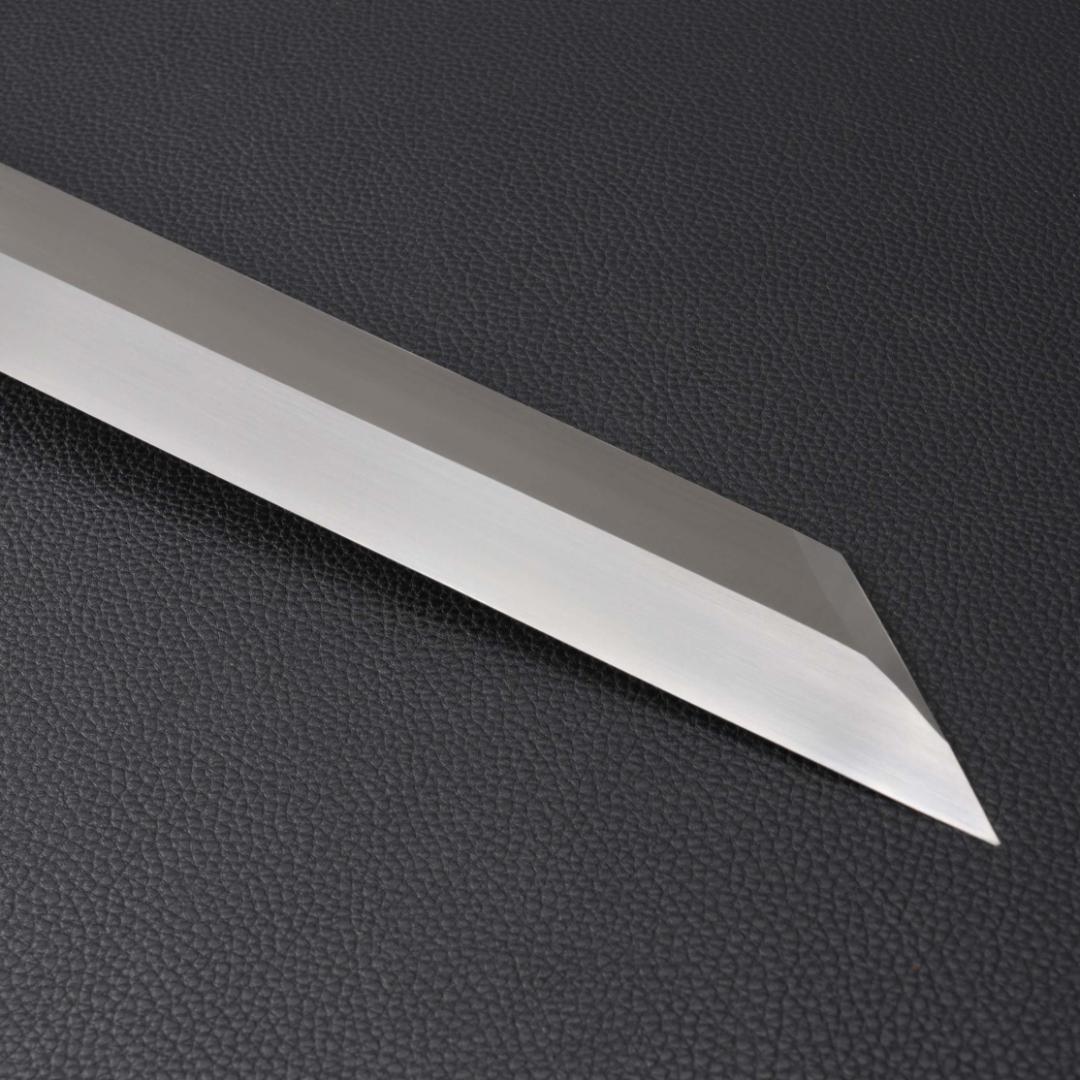 10270 極薄ムキモノ包丁 8寸 刺身包丁 和包丁 黒檀黒水牛白三本巻八角柄