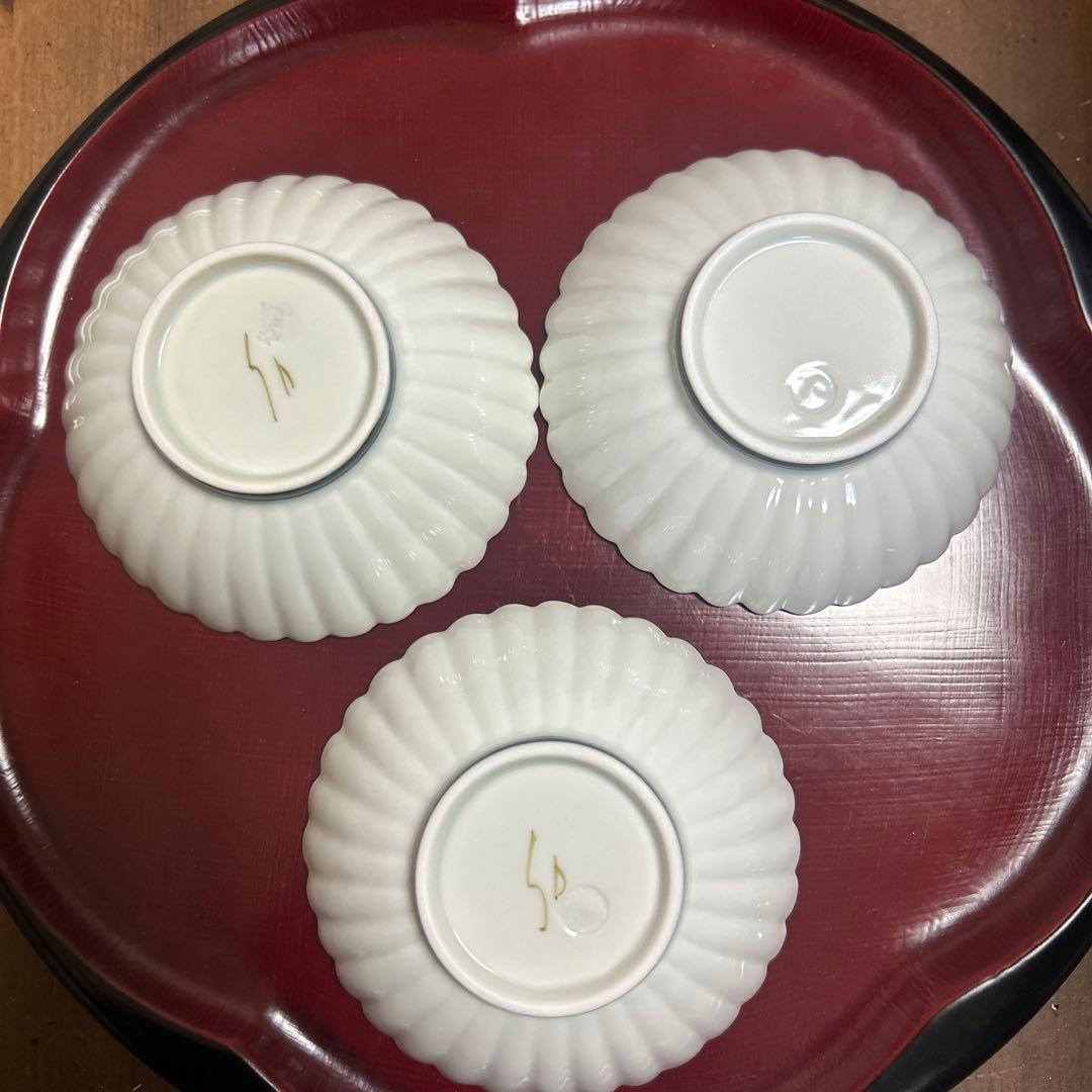 作家　陶芸作家　空萌工房 うさぎ 田口紀美子　菊割小鉢　3枚セット