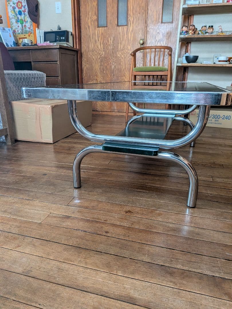 ミッドセンチュリー　ガラストップセンターテーブル