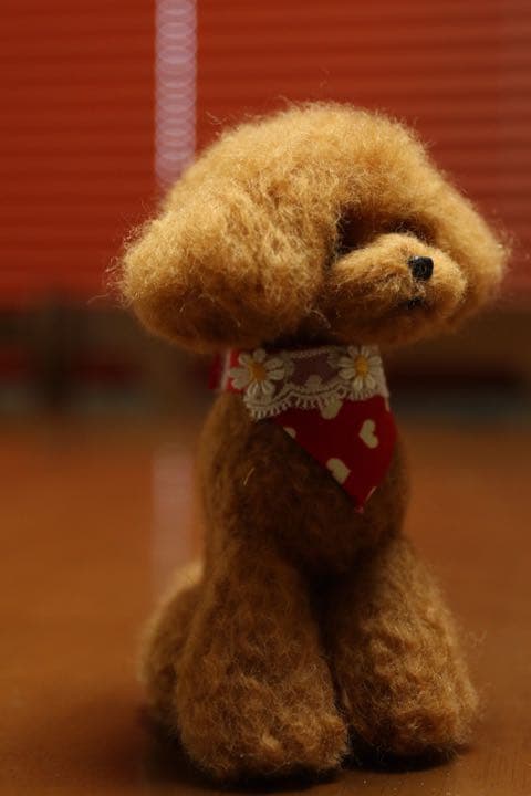 羊毛フェルト　トイプードル(レッド)