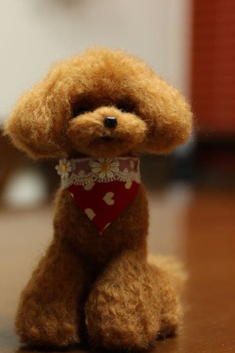 羊毛フェルト　トイプードル(レッド)