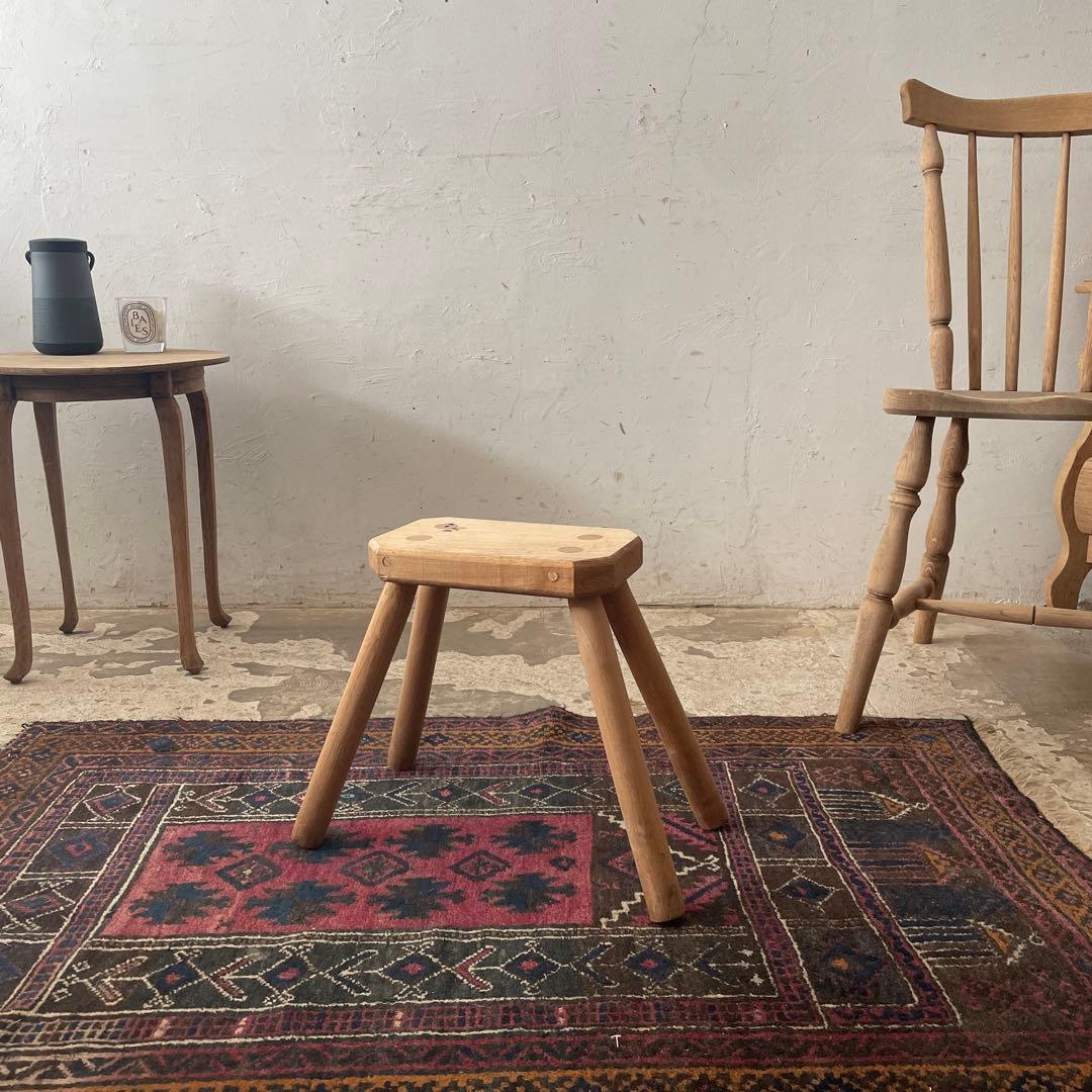 ビンテージ　スツール　花台　剥離