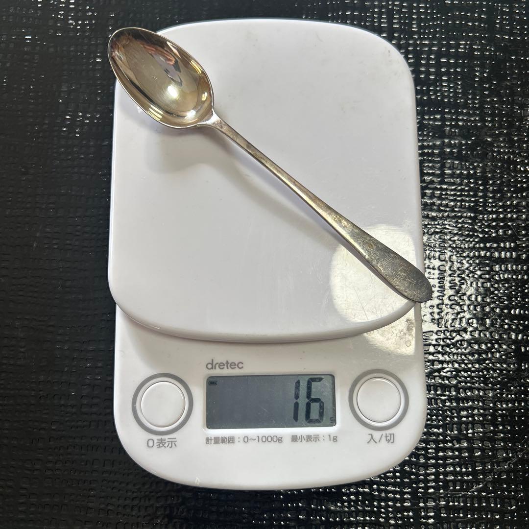 大阪丹金製◆⑤純銀製スプーン6本セット　昭和レトロ　アンティーク