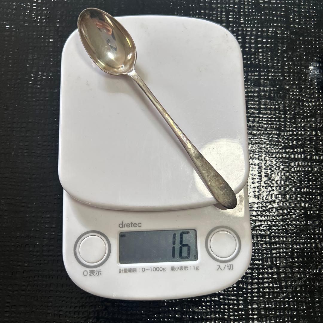 大阪丹金製◆⑤純銀製スプーン6本セット　昭和レトロ　アンティーク