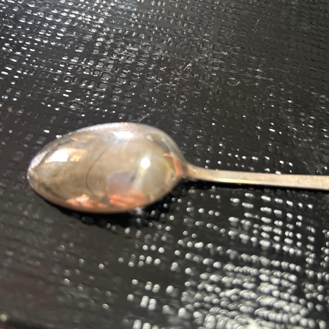 大阪丹金製◆⑤純銀製スプーン6本セット　昭和レトロ　アンティーク