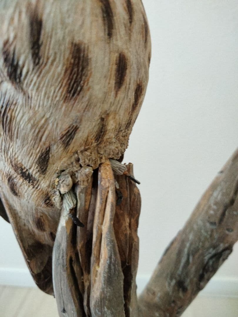 フクロウのバードカービング